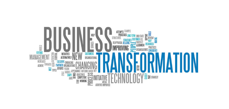 scritte ripetute nell immagine con i riferimento principali della business transformation nel marketing digitale