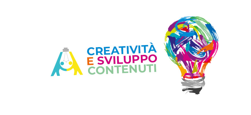  Ideazione e sviluppo contenuti creativi per le principali campagne pubblicitarie online e offline rappresentati da una lampadina in formato vettoriale con colori creativi